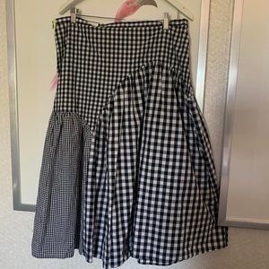 Sandy Liang Black and White Gingham Skirt Size 14